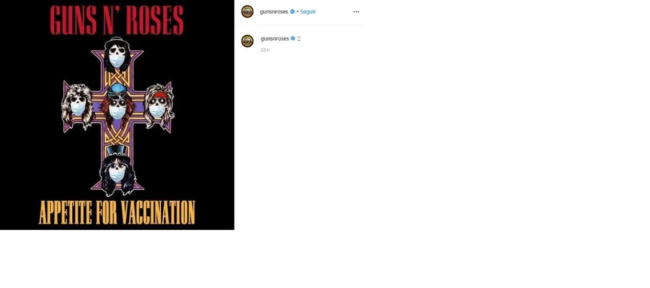 Guns N' Roses adaptó su icónica tapa por el coronavirus
