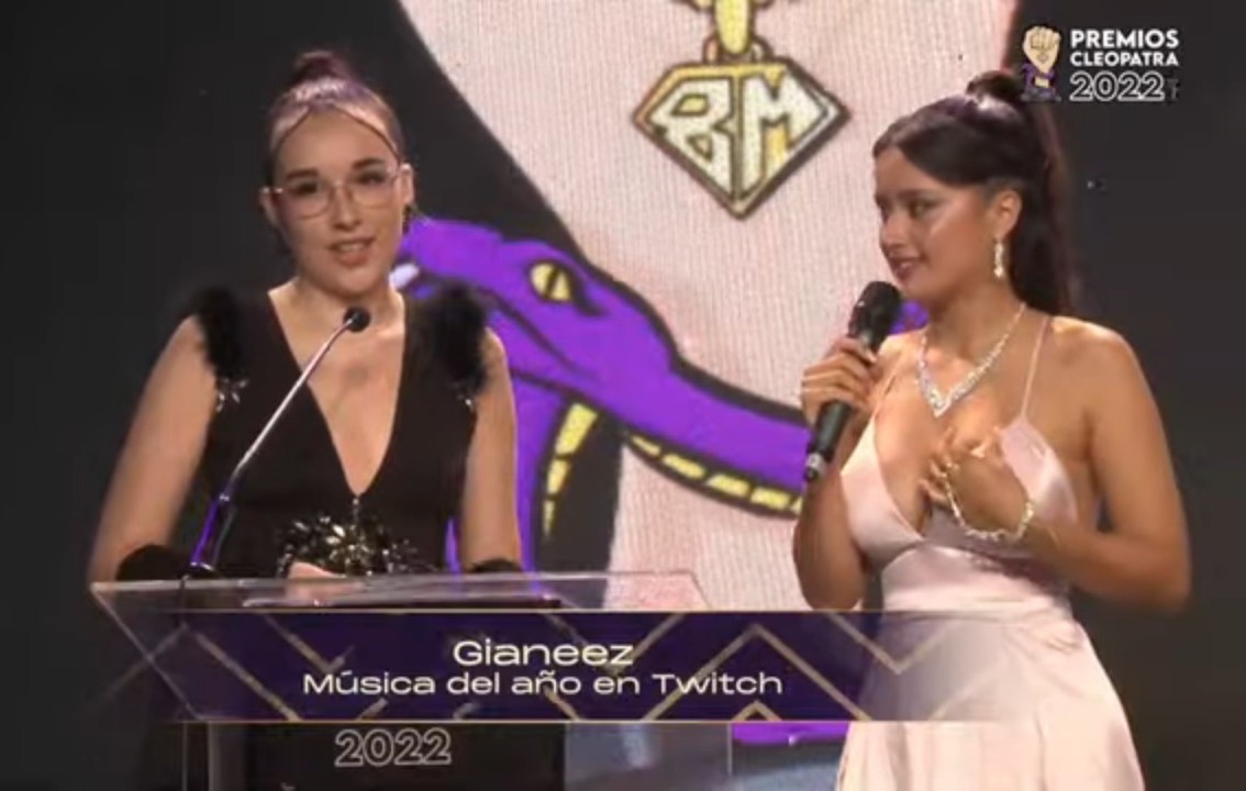 Gianeez fue elegida mejor streamer música en los Premios Cleopatra